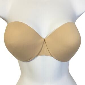 Maidenform Cream Color Strapless Full Coverage Bra Molded Cups 36C